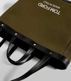 TOM FORD Canvas T Screw Tote Bag C4101 Top Handle Bags -Tom Ford Store tom ford canvas t screw tote bag 16455526 31890818 1000