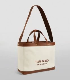 TOM FORD Canvas T Screw Tote Bag C7713 Tote Bags -Tom Ford Store tom ford canvas t screw tote bag 17288007 35320100 1000