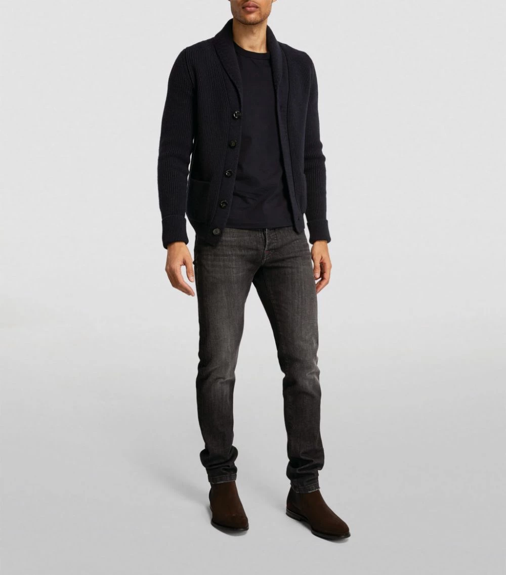 TOM FORD Cashmere Shawl Cardigan 402 DK BLU SLD Cardigans 2 TOM FORD Cashmere Shawl Cardigan 402 DK BLU SLD Cardigans - Image 2