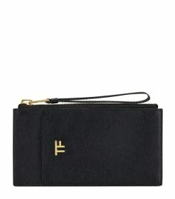 TOM FORD Classic Leather Wrist Strap Pouch u9000 Pouches
