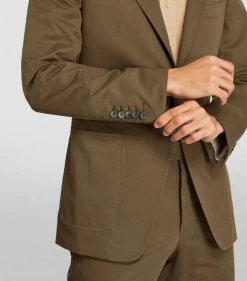 TOM FORD Cotton-Cashmere O'Connor Tailored Jacket 302 DK GRN SLD Blazers -Tom Ford Store tom ford cotton cashmere oconnor tailored jacket 17531548 37533229 1000