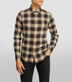 TOM FORD Cotton Check Shirt 266 MD BGE CK Casual Shirts -Tom Ford Store tom ford cotton check shirt 17532618 37269298 1000