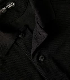 TOM FORD Cotton Piqué Polo Shirt 002 BLK Polo Shirts -Tom Ford Store tom ford cotton pique polo shirt 17530958 36980481 1000