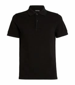 TOM FORD Cotton Piqué Polo Shirt 002 BLK Polo Shirts