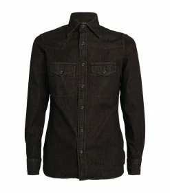 TOM FORD Denim Leisure Shirt 022 DK GRY SLD Casual Shirts