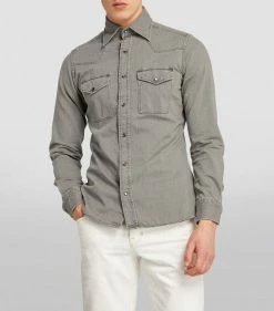 TOM FORD Denim Shirt 023 LT GRY SLD Casual Shirts -Tom Ford Store tom ford denim shirt 17530941 37057008 1000