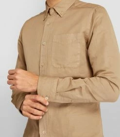 TOM FORD Garment-Dyed Shirt 262 MD BGE SLD Casual Shirts -Tom Ford Store tom ford garment dyed shirt 17532621 37542269 1000