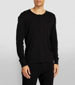 TOM FORD Henley Shirt 001 BLK SLD Long Sleeve T-Shirts -Tom Ford Store tom ford henley shirt 17530953 37543198 1000