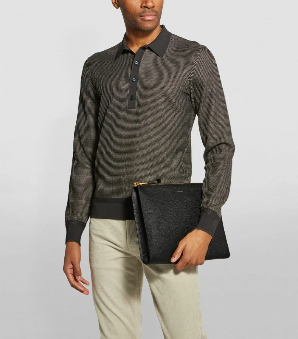 TOM FORD Large Leather Zipped Pouch BLKBLACK Pouches 2 TOM FORD Large Leather Zipped Pouch BLKBLACK Pouches - Image 2