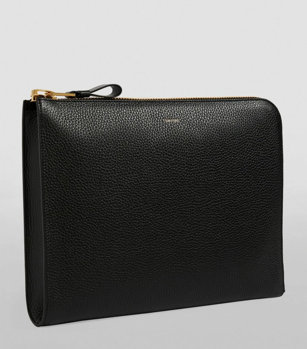TOM FORD Large Leather Zipped Pouch BLKBLACK Pouches 3 TOM FORD Large Leather Zipped Pouch BLKBLACK Pouches - Image 3