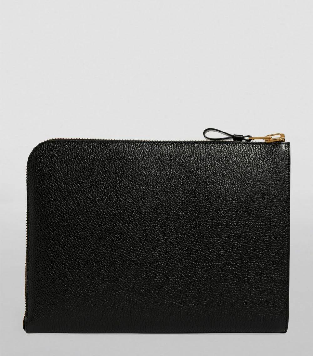 TOM FORD Large Leather Zipped Pouch BLKBLACK Pouches 4 TOM FORD Large Leather Zipped Pouch BLKBLACK Pouches - Image 4