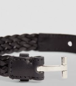 TOM FORD Leather Braided Bracelet BSV BLK Bracelets -Tom Ford Store tom ford leather braided bracelet 16625576 32339223 1000