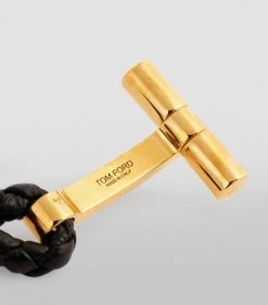 TOM FORD Leather Braided Bracelet BLG BLK Bracelets -Tom Ford Store tom ford leather braided bracelet 17201295 34802650 1000