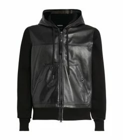 TOM FORD Leather-Panelled Jacket 001 BLK SLD Leather Jackets