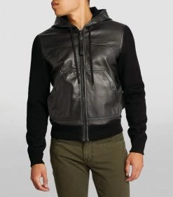 TOM FORD Leather-Panelled Jacket 001 BLK SLD Leather Jackets -Tom Ford Store tom ford leather panelled jacket 17202085 34801727 1000