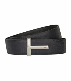 TOM FORD Leather Reversible Belt C5901 NVYBLK Belts