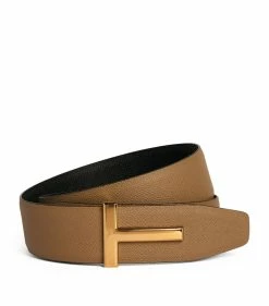 TOM FORD Leather Reversible Belt C7934 DSAND + BLACK Belts