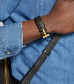 TOM FORD Leather T Bracelet BLG BLACK Jewellery -Tom Ford Store tom ford leather t bracelet 15155754 29210485 1000