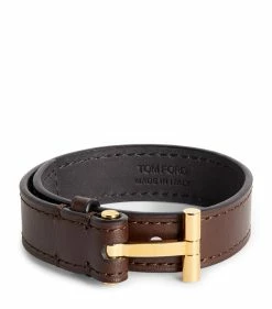 TOM FORD Leather T Bracelet DBG BRWN Jewellery