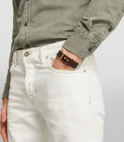 TOM FORD Leather T Bracelet DBG BRWN Jewellery -Tom Ford Store tom ford leather t bracelet 16824241 37068805 1000