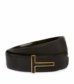 TOM FORD Leather T-Clasp Belt U7023BROWN Belts