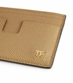 TOM FORD Leather T-Line Card Holder U7099 DARK SAND Cardholders -Tom Ford Store tom ford leather t line card holder 17510938 36782506 1000
