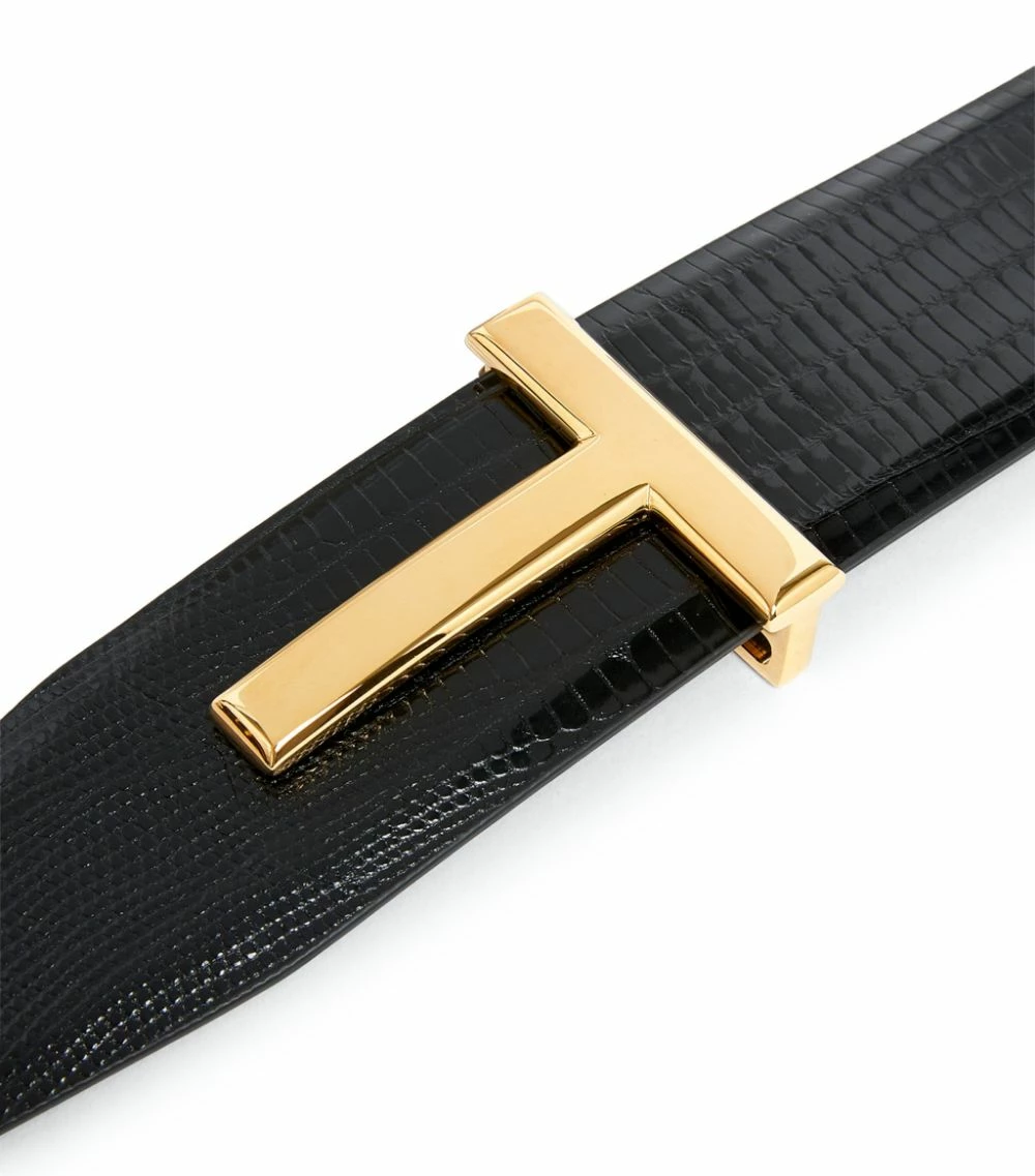 TOM FORD Lizard T-Clasp Belt BLK Belts 3 TOM FORD Lizard T-Clasp Belt BLK Belts - Image 3