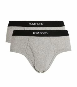TOM FORD Logo Briefs (Pack of 2) 020LT GREY