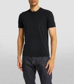 TOM FORD Lyocell-Cotton T-Shirt 001 BLK SLD Plain T-Shirts -Tom Ford Store tom ford lyocell cotton t shirt 17532638 37180228 1000
