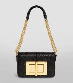 TOM FORD Medium Python Natalia Shoulder Bag BLK Top Handle Bags -Tom Ford Store tom ford medium python natalia shoulder bag 16454838 31890611 1000