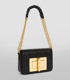 TOM FORD Medium Python Natalia Shoulder Bag BLK Top Handle Bags -Tom Ford Store tom ford medium python natalia shoulder bag 16454838 31894020 1000