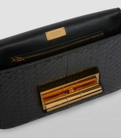 TOM FORD Medium Python Natalia Shoulder Bag BLK Top Handle Bags -Tom Ford Store tom ford medium python natalia shoulder bag 16454838 31894025 1000