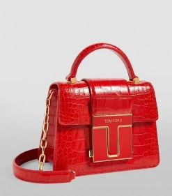 TOM FORD Mini Croc-Embossed Leather 001 Top-Handle Bag U3106 Top Handle Bags -Tom Ford Store tom ford mini croc embossed leather 001 top handle bag 16792202 33097099 1000