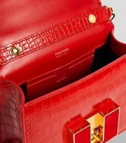 TOM FORD Mini Croc-Embossed Leather 001 Top-Handle Bag U3106 Top Handle Bags -Tom Ford Store tom ford mini croc embossed leather 001 top handle bag 16792202 33097100 1000