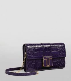 TOM FORD Mini Croc-Embossed Leather T Clasp Bag U6039 Mini Bags -Tom Ford Store tom ford mini croc embossed leather t clasp bag 16906110 33535494 1000