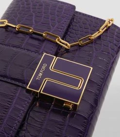TOM FORD Mini Croc-Embossed Leather T Clasp Bag U6039 Mini Bags -Tom Ford Store tom ford mini croc embossed leather t clasp bag 16906110 33537036 1000