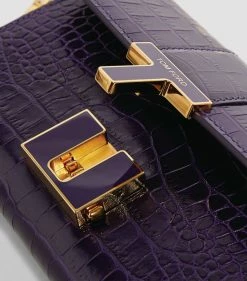 TOM FORD Mini Croc-Embossed Leather T Clasp Bag U6039 Mini Bags -Tom Ford Store tom ford mini croc embossed leather t clasp bag 16906110 33537046 1000