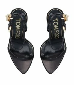 TOM FORD PADLOCK SANDAL 105 BLACK Heel Sandals -Tom Ford Store tom ford padlock sandal 105 16550028 32055981 1000