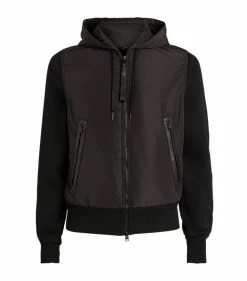 TOM FORD Panelled Hooded Bomber Jacket K09 BLK SLD Bomber Jackets