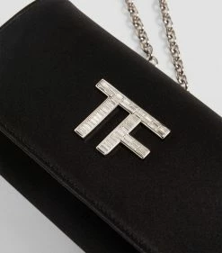 TOM FORD Satin Crystal-Logo Clutch Bag u9000 Clutch Bags -Tom Ford Store tom ford satin crystal logo clutch bag 16455512 31894464 1000