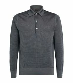TOM FORD Silk-Cashmere Polo Shirt 402 DK BLU SLD Polo Shirts