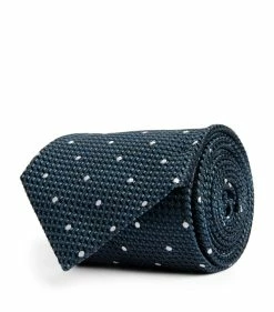 TOM FORD Silk Polka-Dot Tie 438 BR BLU FAN Neckties