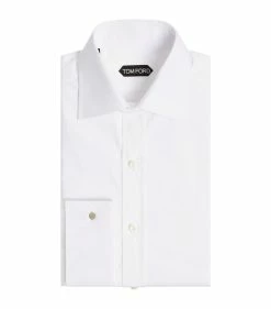 TOM FORD Slim-Fit French Cuff Shirt 100 WHT SLD Formal Shirts