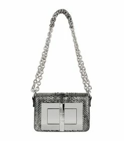 TOM FORD Small Python Natalia Shoulder Bag SLV Shoulder Bags