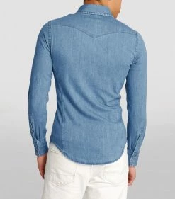 TOM FORD Western Denim Shirt 432 BR BLU SLD Casual Shirts -Tom Ford Store tom ford western denim shirt 17200991 34800694 1000