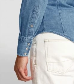 TOM FORD Western Denim Shirt 432 BR BLU SLD Casual Shirts -Tom Ford Store tom ford western denim shirt 17200991 34802484 1000