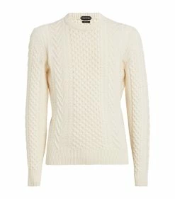 TOM FORD Wool-Blend Cable-Knit Sweater 105 NAT SLD Jumpers