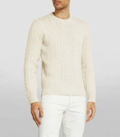 TOM FORD Wool-Blend Cable-Knit Sweater 105 NAT SLD Jumpers -Tom Ford Store tom ford wool blend cable knit sweater 17530974 36981536 1000
