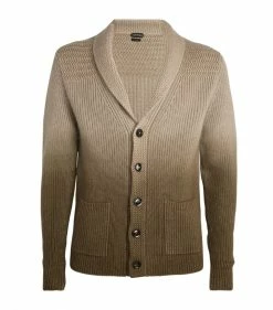 TOM FORD Wool-Blend Dip-Dye Cardigan 262 MD BGE SLD Cardigans