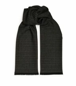 TOM FORD Wool Check Scarf 026 DK GRY CK Scarves